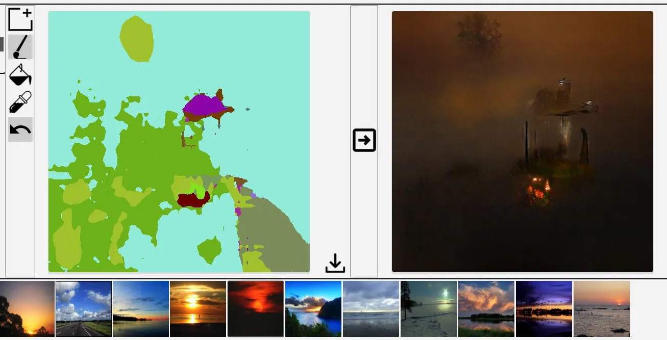 GauGAN’s segment map and rendering